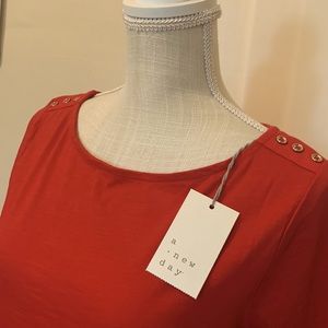 💛 (5/$25) NWT A New Day Red Long Sleeve Shirt